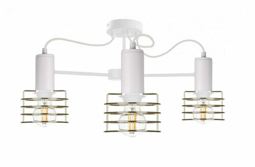 Sprawdź Lampa Sufitowa RUNE WHITE/GOLD 3xE27 Biała ze Złotymi Kloszami