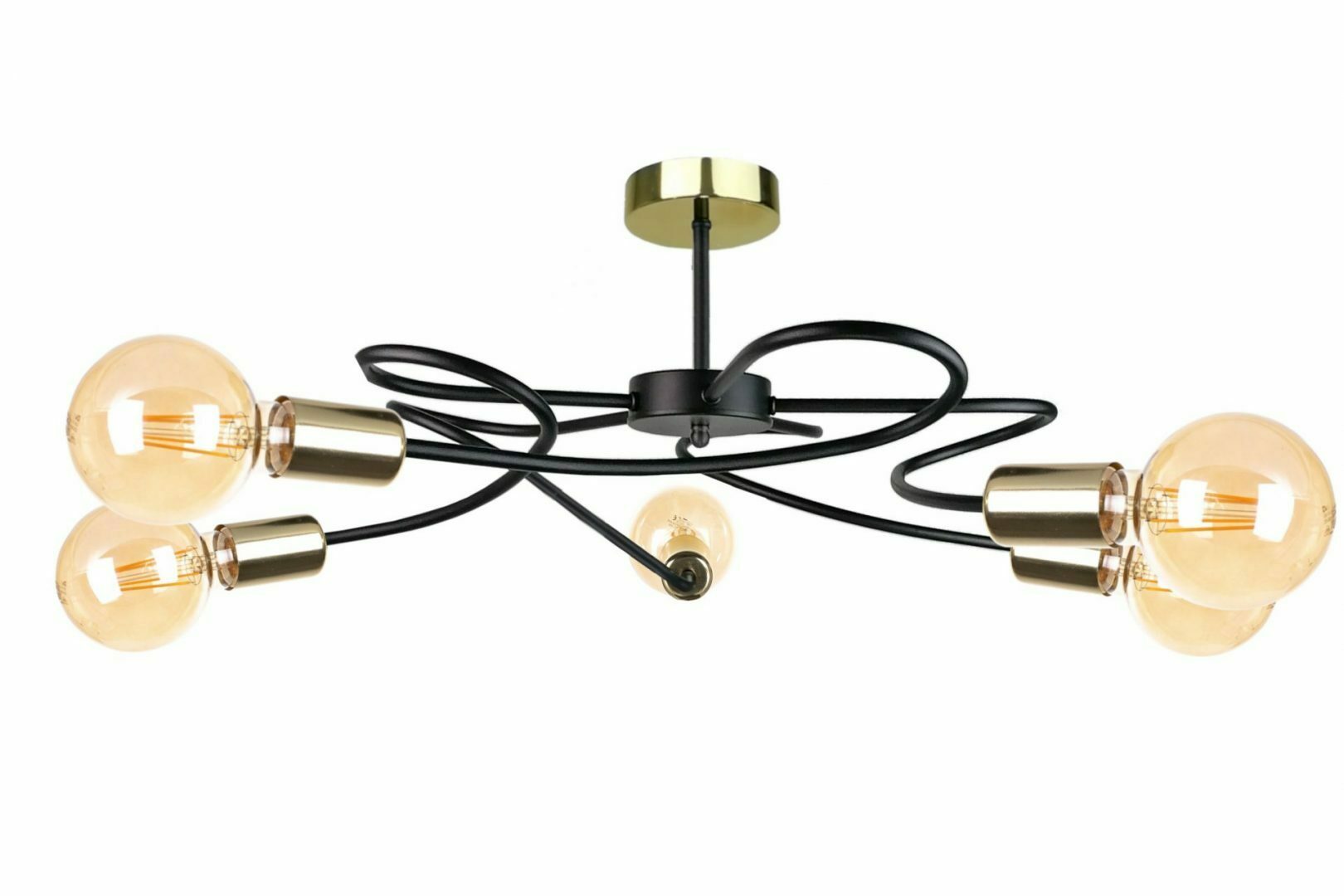 Sprawdź Lampa sufitowa 5xE27 FIORE BLACK/GOLD Lampa sufitowa 5xE27 FIORE BLACK/GOLD