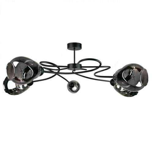 Sprawdź Plafon Keter Lighting ZAHRA BLACK 5xE27 szkło dymione 67 cm