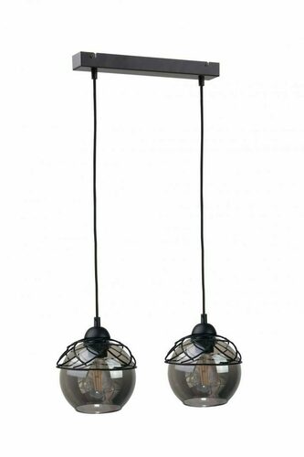Sprawdź Lampa wisząca Keter Lighting MERA BLACK 1515, 2×E27, czarna z dymionym szkłem