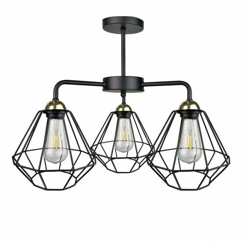 Sprawdź Lampa sufitowa 3xE27 FOSKAL BLACK/GOLD