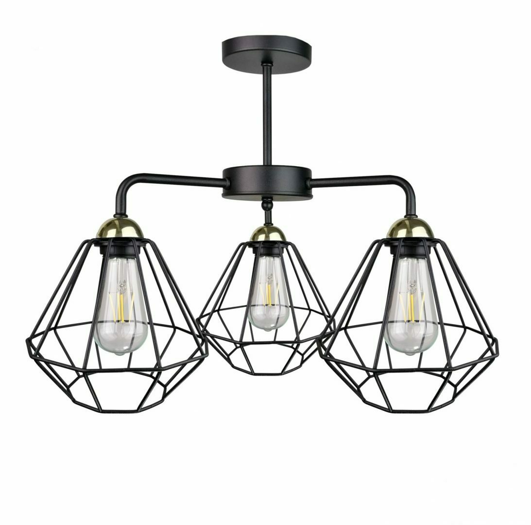 Sprawdź Lampa sufitowa 3xE27 FOSKAL BLACK/GOLD Lampa sufitowa 3xE27 FOSKAL BLACK/GOLD