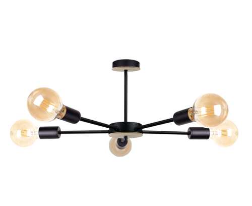 Sprawdź Lampa sufitowa 5xE27 SUN WOOD BLACK