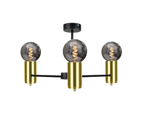 Sprawdź Żyrandol sufitowy Keter Lighting ARDE 1709, czarno-złoty, 3×E27