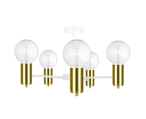Sprawdź Lampa sufitowa 5xE27 ARDE WHITE/GOLD