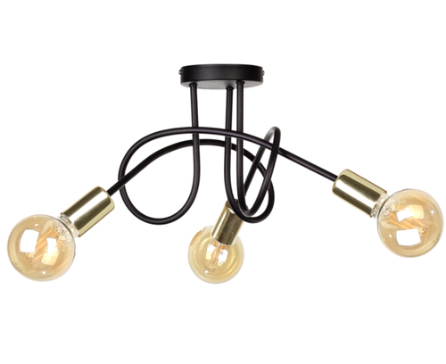 Sprawdź Lampa sufitowa 3xE27 RUMBA BLACK/GOLD