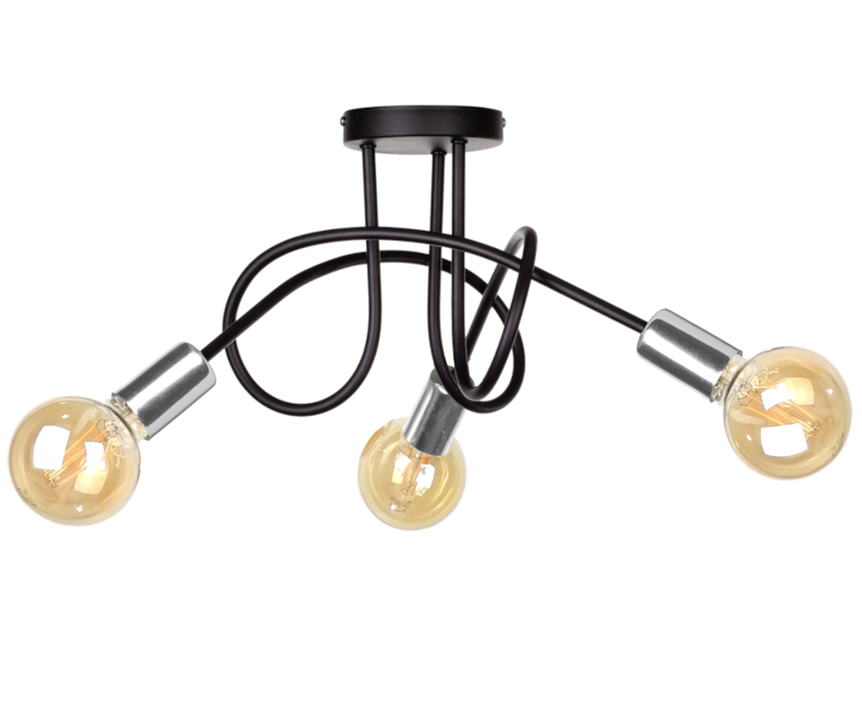 Sprawdź Lampa sufitowa 3xE27 RUMBA BLACK/SILVER Lampa sufitowa 3xE27 RUMBA BLACK/SILVER