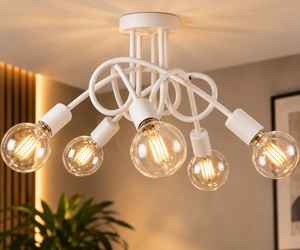 Biała lampa sufitowa Keter Lighting RUMBA 5×E27 small 1