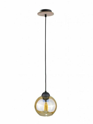 Sprawdź Lampa wisząca AMBRE WOOD 2018 szkło miodowe E27 Keter Lighting