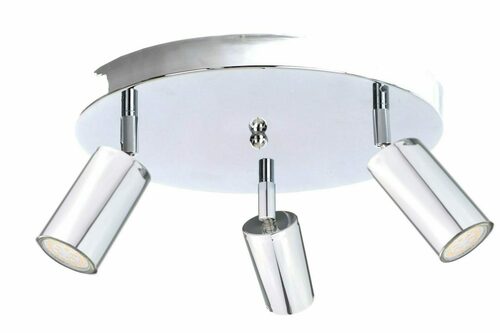 Sprawdź Spot sufitowy Keter Lighting EYE SILVER 2100, chrom, 3×GU10, Ø30 cm