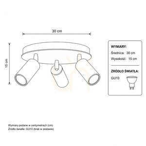 Spot sufitowy Keter Lighting EYE SILVER 2100, chrom, 3×GU10, Ø30 cm small 2