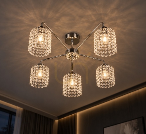 Sprawdź Żyrandol sufitowy Keter Lighting DIAMENT 1009, srebrny, 5×E27, 60 cm