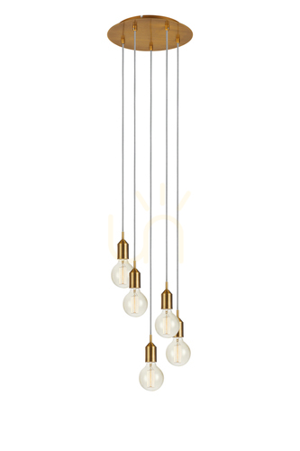 Sprawdź Lampa wisząca Markslojd Bronx 5 brązowa metalowa 108100
