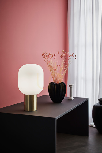 Sprawdź Lampa stołowa Markslojd Brooklyn 107868 biała mosiądz szczotkowany 44 cm