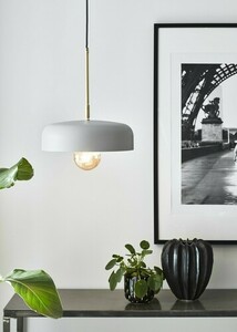Lampa wisząca Markslojd Caen 107924 szara mosiądz E27 32 cm 1 Lampa wisząca Markslojd Caen 107924 szara mosiądz E27 32 cm small 1