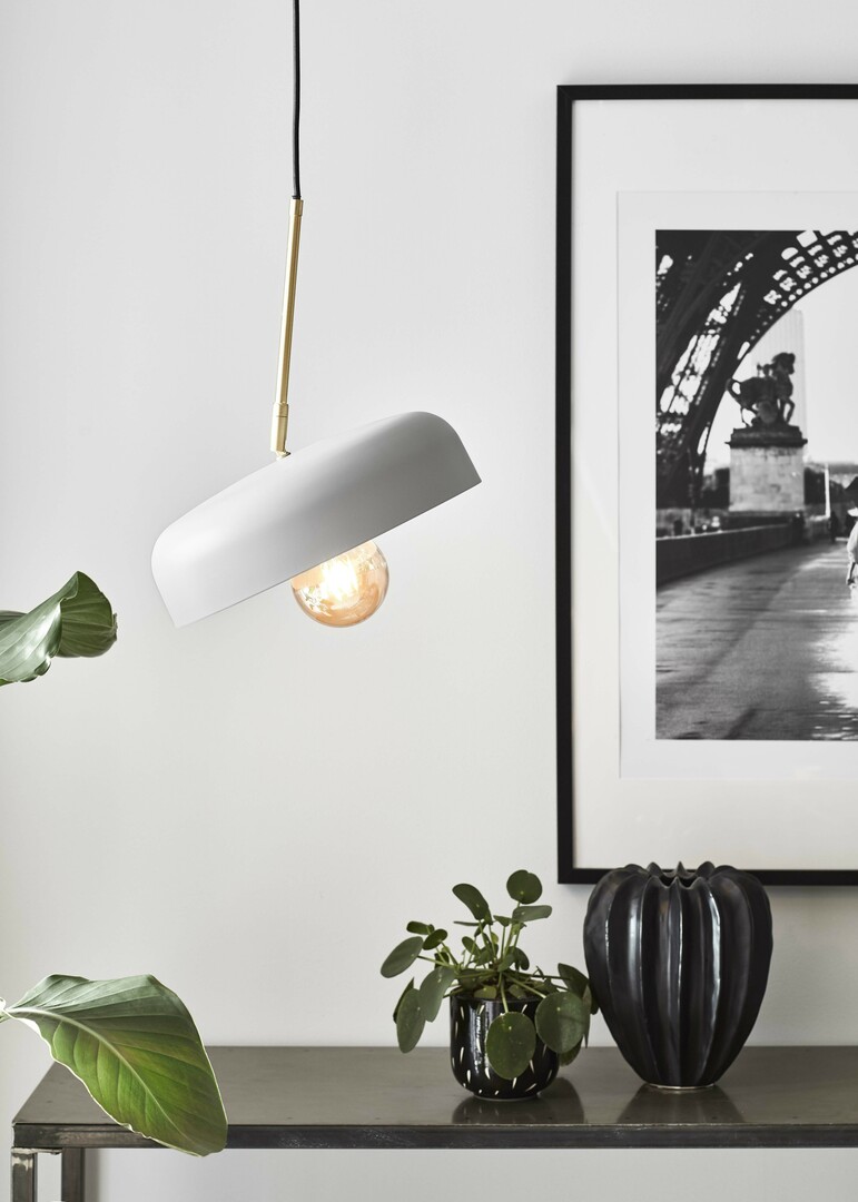 Obejrzyj Lampa wisząca Markslojd Caen 107924 szara mosiądz E27 32 cm Lampa wisząca Markslojd Caen 107924 szara mosiądz E27 32 cm