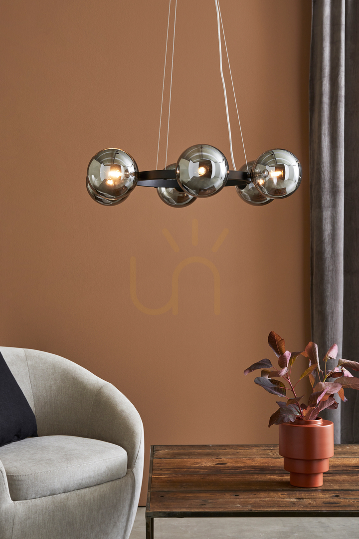 Zobacz Lampa wisząca Markslojd Circle 6xG9 czarna przydymione szkło 108051 Lampa wisząca Markslojd Circle 6xG9 czarna przydymione szkło 108051