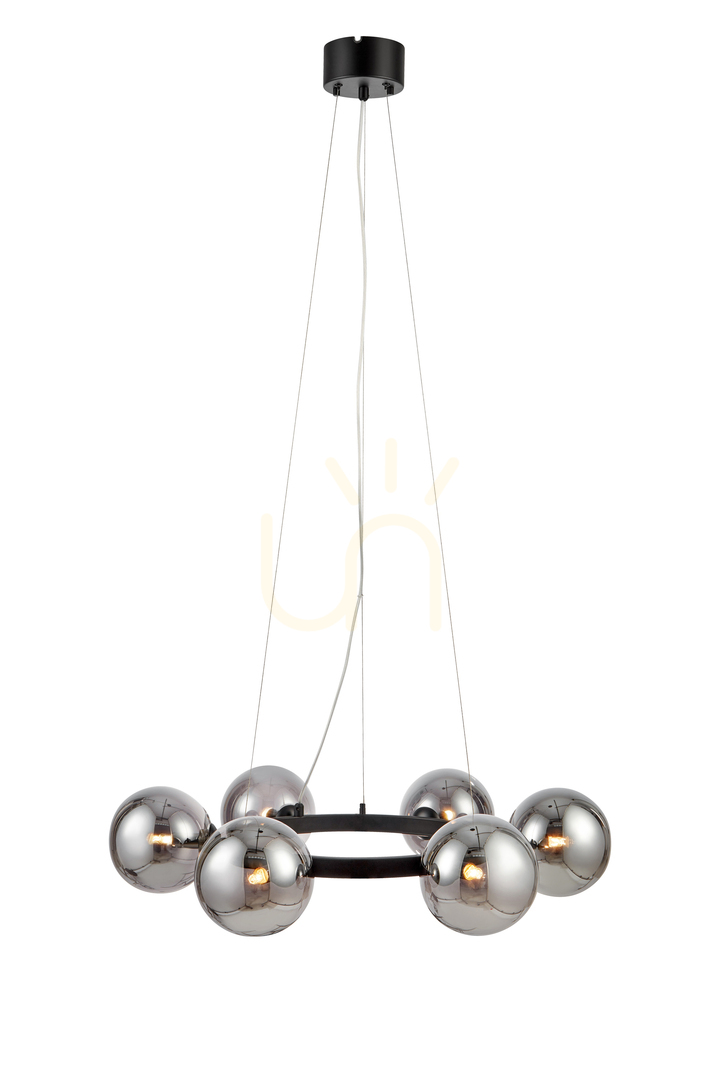 Sprawdź Lampa wisząca Markslojd Circle 6xG9 czarna przydymione szkło 108051 Lampa wisząca Markslojd Circle 6xG9 czarna przydymione szkło 108051