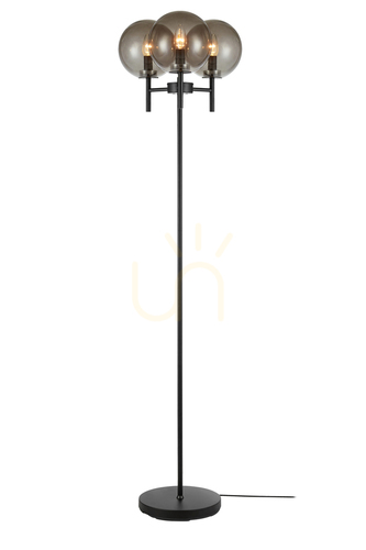 Sprawdź Lampa podłogowa Markslojd CROWN 3 czarna przydymione szkło 107947