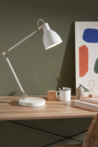 Lampa stołowa Markslojd House 107738 biała metalowa 62 cm small 1