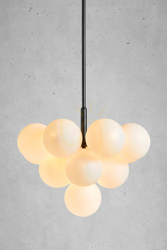 Sprawdź Lampa wisząca Markslojd Merlot 13L 107911 biała czarna metal szkło 56 cm