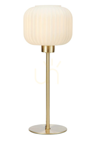 Sprawdź Lampa stołowa Markslojd Sober 108120 biała mosiądz 38 cm