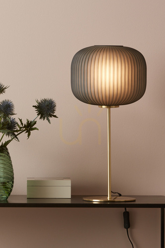 Sprawdź Lampa stołowa Markslojd SOBER 107820 dymne szkło mosiądz 50 cm
