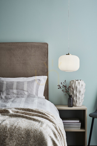 Sprawdź Lampa wisząca Markslojd Sober 107918 biała szkło metal mosiądz szczotkowany 25 cm