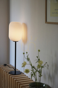 Lampa stołowa Markslojd Cava 108252 biała czarna metal szkło 55 cm small 1