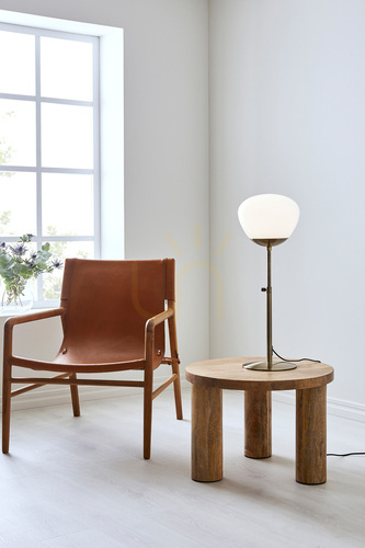 Sprawdź Lampa stołowa Markslojd RISE 108275 biała antyczny metal szkło 75 cm
