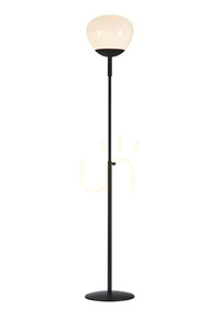 Lampa podłogowa Markslojd RISE 108278 czarna z przydymionym szklanym kloszem 150 cm small 0