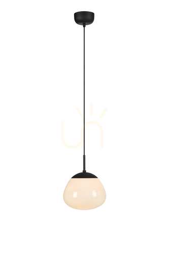 Sprawdź Lampa wisząca Markslojd RISE 108295 biała czarna 1x40W 25 cm metal szkło
