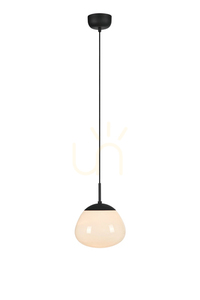 Lampa wisząca Markslojd RISE 108295 biała czarna 1x40W 25 cm metal szkło small 0