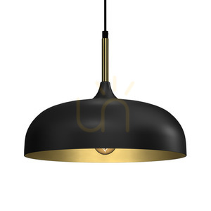 Czarna Lampa Wisząca Lincoln Black/Gold 1x E27 35cm small 1
