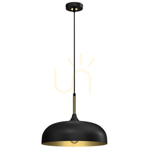 Czarna Lampa Wisząca Lincoln Black/Gold 1x E27 35cm small 6