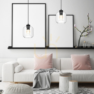 Czarna Lampa Wisząca Sombra Clear 1x E27 small 3