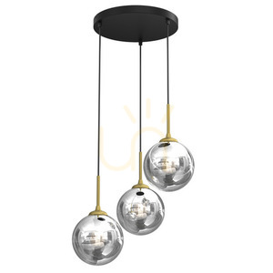 Lampa wisząca Milagro REFLEX 3xE14, szkło dymione, czarno-złota, 40 cm small 6