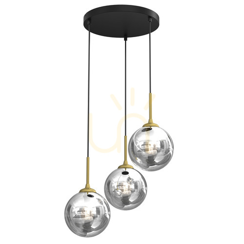 Sprawdź Lampa wisząca Milagro REFLEX 3xE14, szkło dymione, czarno-złota, 40 cm