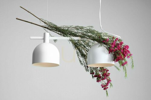 Sprawdź Lampa wisząca Aldex BERYL 2 WHITE 976H, listwa z dwoma kloszami Ø 15 cm, biały mat, 2 × E27 maks. 15 W LED, 52 cm