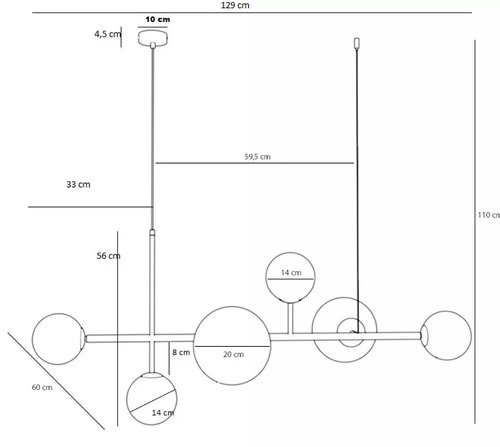Sprawdź Lampa wisząca Aldex Dione 6 biała szkło metal 1092K