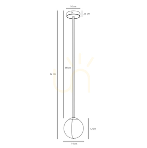 Lampa sufitowa Aldex Pinne Long Brass, mosiądz i mleczne szkło, E14, 92 cm, 1080PL_G40_L small 2