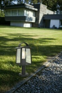 Słupek ogrodowy Lutec Kelsey 7273604012 czarny aluminium szkło 40 cm small 1