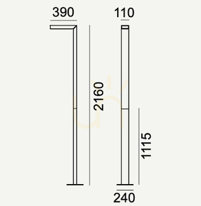 Latarnia ogrodowa / parkowa ASKER - premium - Pole PRO 1366AL 8W 3000K 216cm szary  - NORLYS small 7