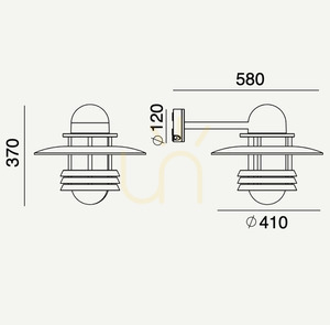 Kinkiet zewnętrzny Norlys HELSINKI 886AL aluminium RAL 9006 E27 max 9 W IP54 small 2
