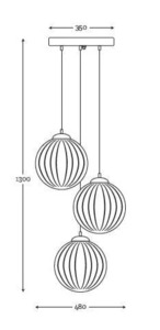 Sufitowa lampa wisząca Set of Arran optic Gray Famlight stal nierdzewna small 1