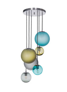 Sufitowa lampa wisząca Bacan set 6 in matt  stal nierdzewna Famlight small 0