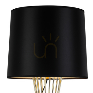 Lampa stołowa FILO TABLE, ażurowa podstawa w polerowanym złocie, czarny satynowy abażur, E27 40 W, 85 cm small 2