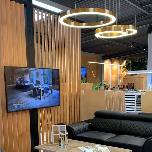 Sprawdź Lampa wisząca CIRCLE 60+80 LED mosiądz szczotkowany na 1 podsufitce