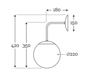 Stylowa lampa wisząca BACAN reisco wall Famlight mosiądz small 6