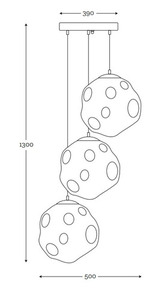 Lampa wisząca Famlight Mico 3xE27 mosiądz szczotkowany szkło lister 44-3803001 small 2